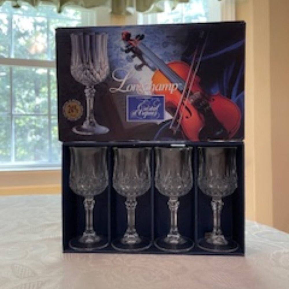 Cristal d'Arques Longchamp 1 1/2" oz Cordial Glasses (Set of 4)- Like New!